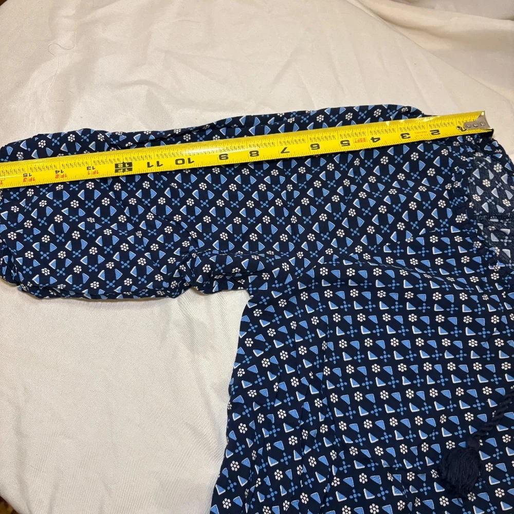 Hollister Blue Floral Peasant Stretch Waist Lined Dress M Short Mini Cottagecore - Picture 8 of 9